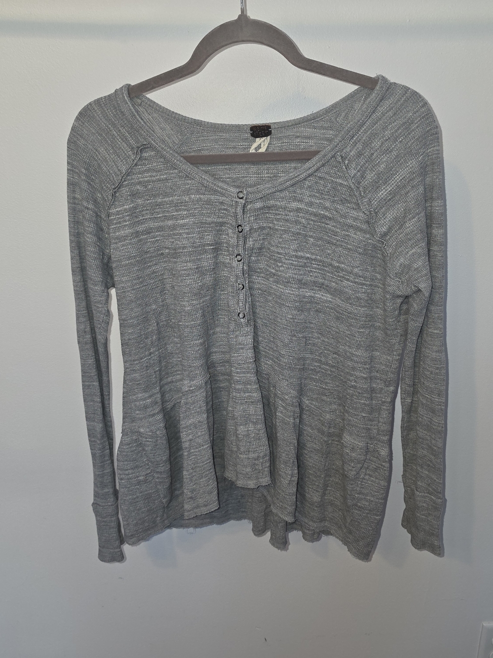 We The Free Heather Gray Long Sleeve Henley